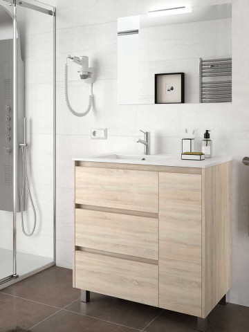 Mobile bagno moderno in legno cm 85 Arenys Rovere Caledonia
