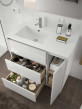 Mobile bagno moderno in legno cm 85 Arenys Bianco Lucido