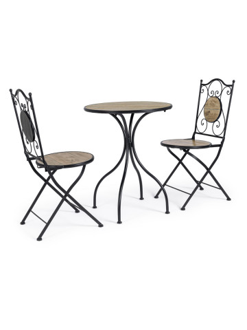 Set tavolo bistrot con 2 sedie KANSAS