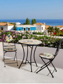 Dondolo da giardino 3 posti in acciaio marrone seduta e copertura col. beige Capri