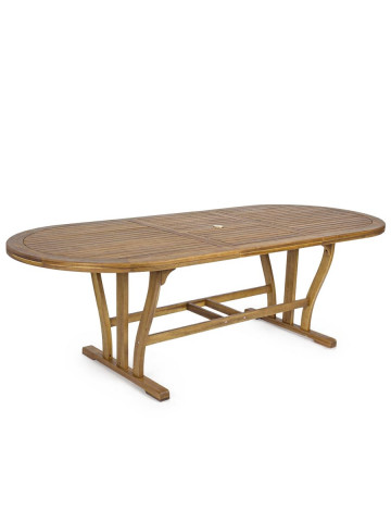 Tavolo ovale allungabile in legno di acacia cm 180/240x100 NOEMI
