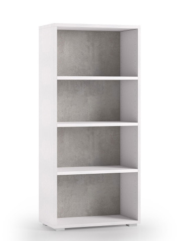 Libreria 4 vani texture 3d L60xP30xH130 cm CONTEMPORARY Bianco/Cemento