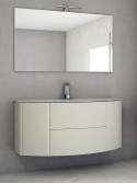 Mobile bagno design moderno in legno cm 80 Noja Bianco lucido