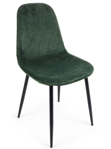 Set 4 sedie in velluto IRELIA Verde scuro