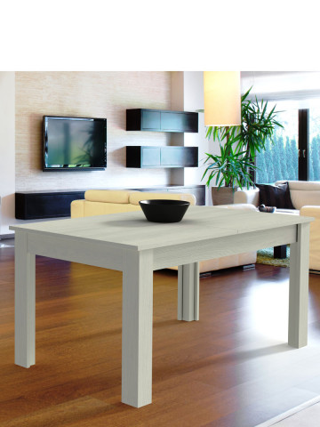 Tavolo rettangolare allungabile in legno 160/320x90 cm ZEFIRO Olmo sbiancato