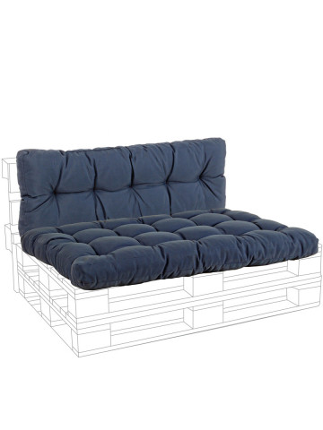 Set cuscini per divano pallet schienale e seduta POLY230 Blu Denim
