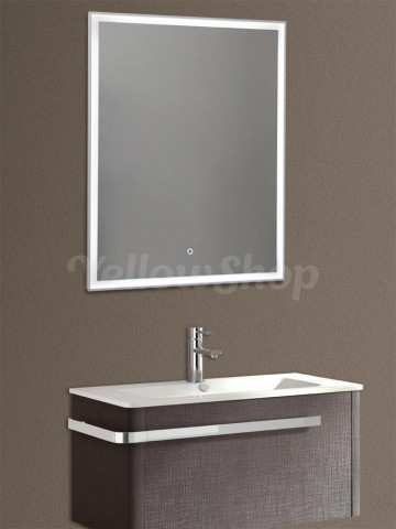 Specchiera con luce LED cm 60x80 Touch Design specchio retroilluminato mod. Square
