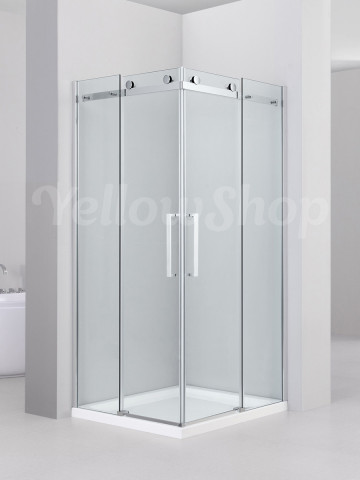 Box doccia quadrato in cristallo trasparente 8 mm (varie misure) H 190 cm.