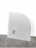 Piatto doccia quadrato in marmoresina h 2,5 cm HEAVY Tortora con sifone e piletta
