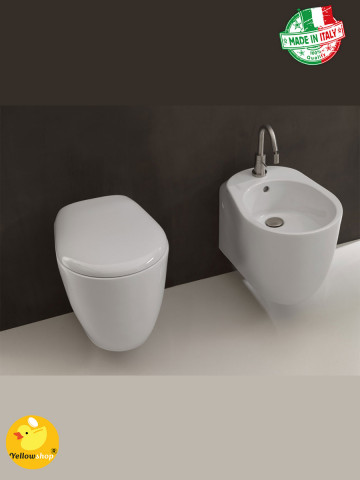 Sanitari sospesi Axa serie Normal wc, bidet e coprivaso Made in Italy