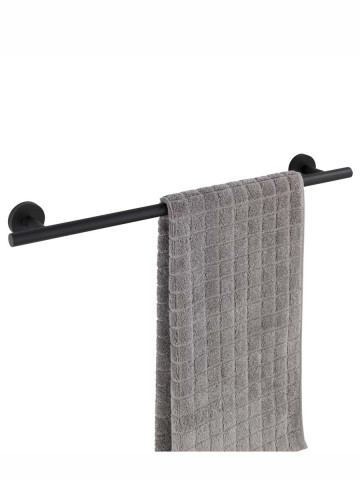 Porta asciugamani cm 60 in acciaio laccato col. nero opaco serie Biro