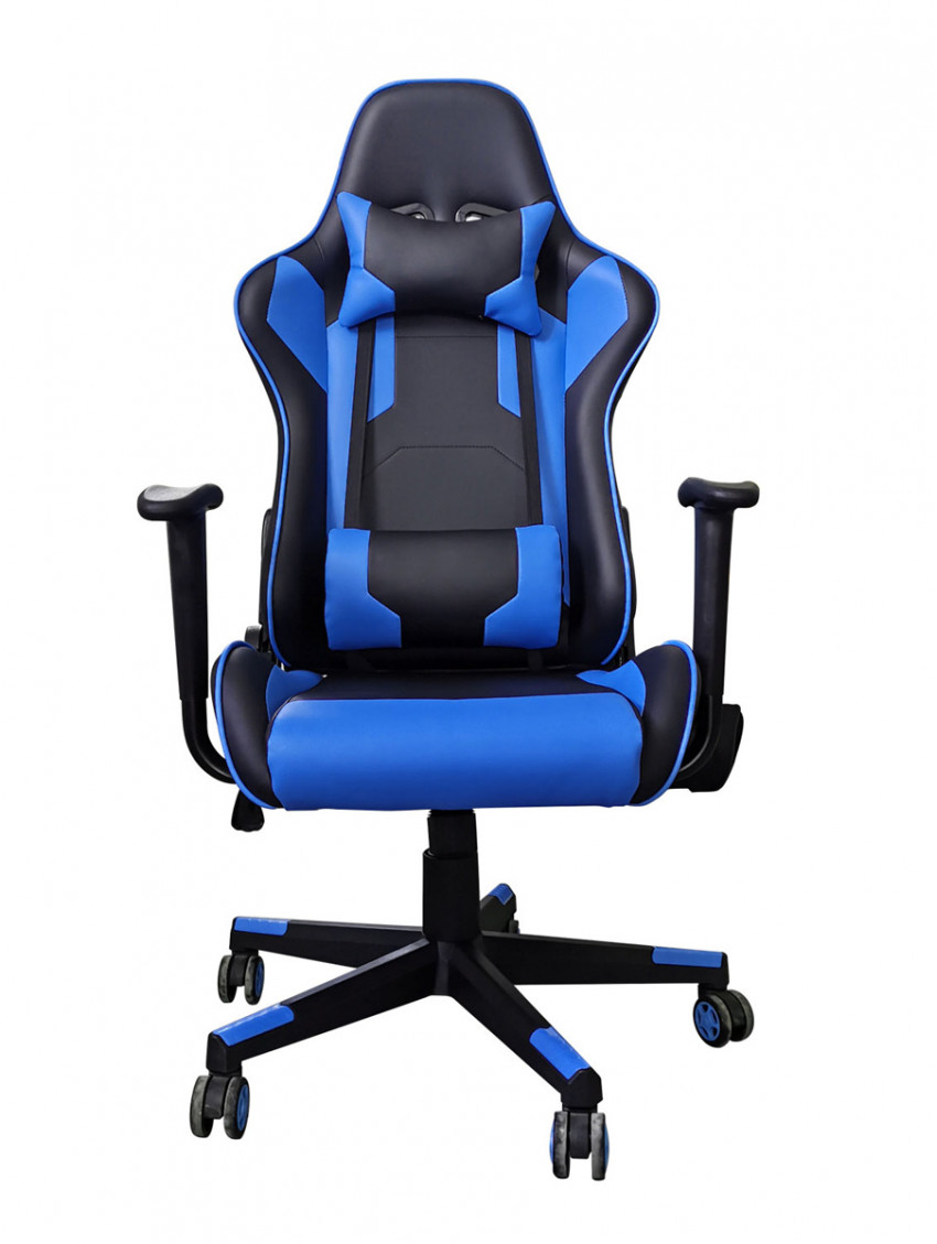 Poltrona Gaming ufficio sedia gioco girevole rotelle Lotus Nero/Blu