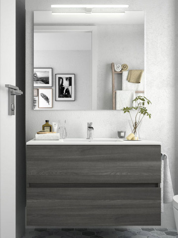 Mobile bagno sospeso cm 90 in legno colore grigio alsazia Mod. Fussion Line 900